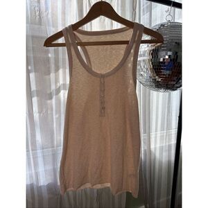 Aerie Tan Button Tank